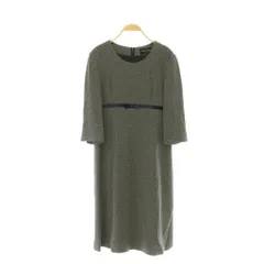 ギラロッシュ Guy Laroche チェック リボン ワンピース ロング 七分袖 38 ネイビー /MY ■OSのサムネイル