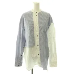 ナゴンスタンス nagonstans Stripe All-round SH シャツ ストライプ 切替 M ブルー ホワイト /ES ■OSのサムネイル