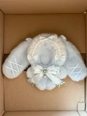 15cmぬいぐるみ服 宇宙服 ブルー 青 うさぎ リボン レース ヘッドドレス