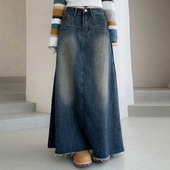 TOBILA トビラ パッチワークデニムロングスカート ベルト付 1回だけ 