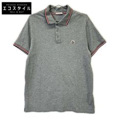 MONCLER モンクレール ロゴワッペン 半袖 ポロシャツ メンズS グレ系