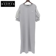 VIVIENNE TAM　ヴィヴィアンタム　美品 グレー ミニエンブレムパッチ ジャージードッキング ジップスリーブ ワンピース 38 14175343　38のサムネイル