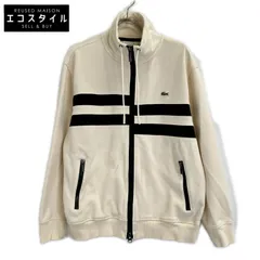Lacoste　ラコステ　アイボリー アシンメトリーボーダーハイネックジャケット　Mのサムネイル
