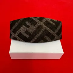極 美品 FENDI フェンディ ズッカ FF 柄 キャンバス バレッタ ピン ヘアアクセサリー 小物 カーキ ブラック 20773のサムネイル