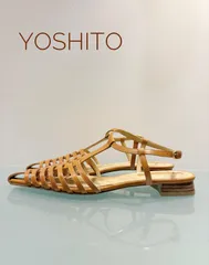 【YOSHITO/ヨシト】本革グルカサンダル キャメル 24.5cm 2E　グルカサンダル　ストラップサンダル　フラットサンダル　本革のサムネイル