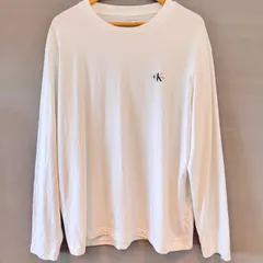 Calvin Klein Jeans CK カルバンクライン ジーンズ ロゴTシャツ ロンT Tee カットソー 長袖 L/S 白 ホワイト メンズ Lサイズのサムネイル