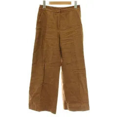 マックスマーラ MAX MARA 白タグ ワイドパンツ 麻 リネン 36 茶色 ブラウン /XZ ■GY42のサムネイル