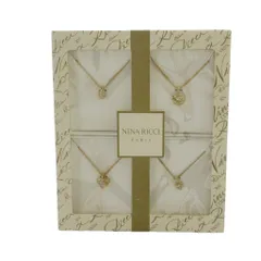 ニナリッチ NINA RICCI ネックレス 4個セット アクセサリー ペンダント ロゴ ラインストーン ゴールド色 ■GY18 /MQ