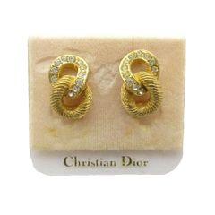 希少・美品】Dior ヴィンテージ イヤリング 2連ラインストーン - メルカリ