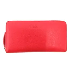 ヴィヴィアンウエストウッド Vivienne Westwood アングロマニア ANGLOMANIA 長財布 ウォレット ラウンドファスナー シボ革 レザー 型押しロゴ 赤 レッド /JS ■GY11