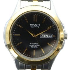 極美品 稼働品 ROTARY クォーツ 新品電池 デイト マット 黒文字盤 