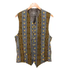 ヴェルサーチクラシック ヴェルサーチェ VERSACE CLASSIC ベスト ストライプ プリント 総柄 青 ブルー /JS ■GY18のサムネイル
