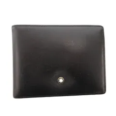 モンブラン MONT BLANC 二つ折り財布 ウォレット レザー ロゴ 型押し 黒 ブラック /FF ■GY11のサムネイル