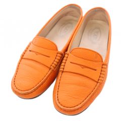 TOD'S トッズ 24cm ローファー オレンジ レザー フリンジ 37 - メルカリ