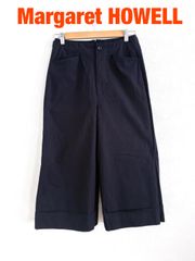 【未使用】MARGARET HOWELLコットン リネン キュロットパンツ 3 美品】マーガレットハウエル リネンコットンツイルショーツ キュロット