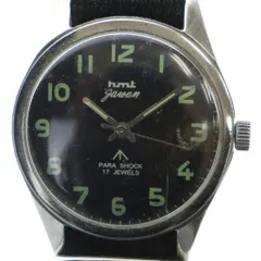 HMT Jawan ガワン 英国軍 ミリタリー ウォッチ 腕時計 ヴィンテージ アンティーク 手巻き パラショック 17石 黒文字盤のサムネイル