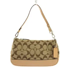 コーチ COACH ハンドバッグ キャンバス レザー シグネチャー 総柄 茶色 ブラウン 6094 /XZ ■GY05