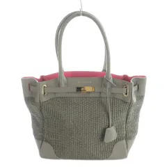 ADMJ アクセソワ Accessoires De Mademoiselle トートバッグ かごバッグ レザー ロゴ グレー ■GY18 /MQのサムネイル