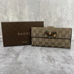 【GUCCI】グッチ 箱付き GGキャンバス長財布 リボンモチーフ レザー ブラウン ベージュ レディース オールドグッチ ヴィンテージ ウェブカラー GG柄ウォレット