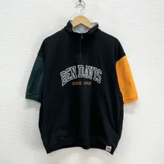 BEN DAVIS ベンデイビス C-2580051 カレッジロゴ 刺繍 ハーフジップ 半袖スウェット トレーナー M 10133171のサムネイル