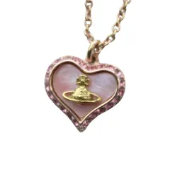 ヴィヴィアンウエストウッド Vivienne Westwood PETRA ネックレス アクセサリー ペンダント シェル ラインストーン ゴールド色 ■GY18 /MQ
