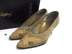 YVESSAINTLAURENT イヴサンローラン スエード×メッシュ ヒール パンプス 表記サイズ36 (約23cm) 靴 シューズ ベージュ系 DN2635