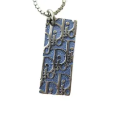 クリスチャンディオール Christian Dior ネックレス アクセサリー ペンダント トロッター プレート ロゴ シルバー色 ■GY18 /MQ ■OH