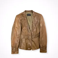 EMPORIO ARMANI / レザーノーカラージャケット 参考定価：150,000程度 SIZE:44のサムネイル