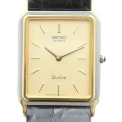 セイコー SEIKO Dolce ドルチェ 9520-5130 腕時計 ウォッチ クォーツ スクエア レザーベルト ゴールドカラー 金色 ■GY18 /MQ