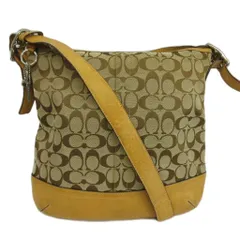 コーチ COACH ショルダーバッグ キャンバス レザー シグネチャー 茶色 ブラウン 9349 /XZ ■GY18