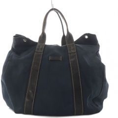 美品希少✨HandH FLORENCE トートバッグ キャンバス レザー 紺色 