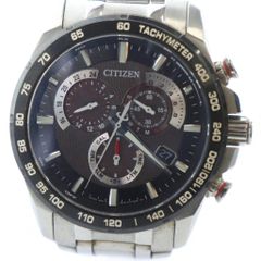 稼働品 CITIZEN メンズ 腕時計 クロノグラフ タキメーター コンビ