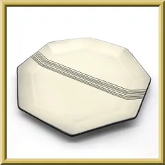 【未使用】保管品 信楽焼 奥田章 TSUBO-BUN 壺文製陶 文五郎窯 作家物 十草八角プレート 十草柄 八角皿 中皿 盛皿 プレート 陶器製 和風 モダン おしゃれ 食器 和食器 白 ホワイトのサムネイル