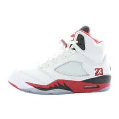 ナイキ NIKE エアジョーダン5 レトロ OG ファイヤーレッド ブラックタン Air Jordan 5 Retro OG Fire Red Black Tongue スニーカー レザー ハイカット US9 27cm 白 赤 HQ7978-101