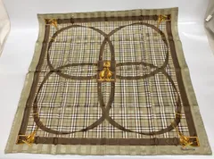 〇未使用 BURBERRY 大判ハンカチ 56cm バンダナ スカーフ バーバリー（オリーブ色)
