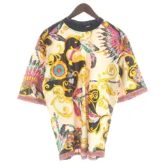 ヴェルサーチジーンズ VERSACE JEANS COUTURE Tシャツ 半袖 総柄 バロック M アイボリー 黒 ブラック マルチカラー /MW ■GY18のサムネイル
