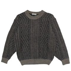 LANCEL アルパカ混 ケーブル編みニット グレー Mサイズ 日本製 防寒 