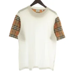 バーバリー ロンドン BURBERRY LONDON イングランド ENGLAND Tシャツ カットソー 半袖 クルーネック ノバチェック 切り替え S 白 ホワイト 茶色 ブラウン /XZ ■GY19のサムネイル