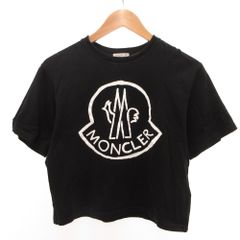 美品✨】モンクレール センタービッグロゴ クロップド 半袖Tシャツ 黒 