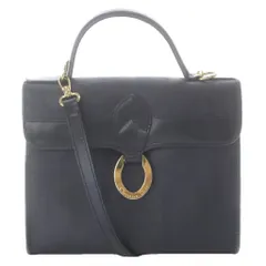クリスチャンディオール Christian Dior 2way ショルダーバッグ ハンドバッグ トロッター レザー PVC 総柄 紺 ネイビー /MW ■GY17