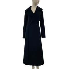 186000 CELINE セリーヌ ロングコート M ブラック サイズ38 美品 レディースのサムネイル