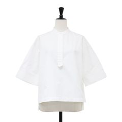 SEEALL BACK GATHER TOP ホワイト フロントタイ シャツ - メルカリ