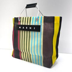 MARNI マルニマーケット マルチカラー ストライプ トートバッグ サン