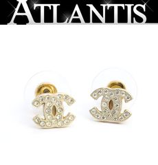24817✨シャネル ピアス CCココマーク ラインストーン ストラス 