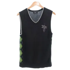マンシングウェア MUNSINGWEAR ニットベスト M 紺 ネイビー Vネック アーガイル柄 /NL ■ECF003のサムネイル