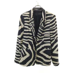 ZARA BASIC ザラベーシック ゼブラ柄 ブレザー M ベージュ ジャケット レディース 古着