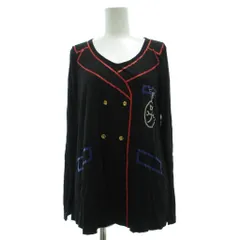 カステルバジャック CASTELBAJAC Tシャツ カットソー 1 黒 ブラック マルチカラー 長袖 ラウンドネック ジャケット風プリント /SX ■ECG003のサムネイル