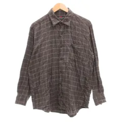 ジュンココシノ JUNKO KOSHINO ジュンコクラシック JUNKO CLASSIC シャツ L チャコールグレー チェック柄 フランネル 長袖 胸ポケット /NU ■ECF003のサムネイル