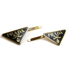 PRADA トライアングル ヘアピン ホワイト 2個セット 箱あり - メルカリ