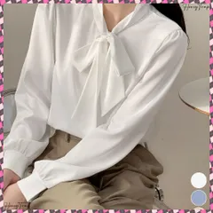 ボウタイブラウスリボンレディースきれいめ とろみブラウス オフィスカジュアル 通勤服体型カバー タイネックトップス 入学式卒業式 リボンタイブラウス長袖 上品春服 フォーマルブラウス ゆったりシャツ薄手 着やせママブラウスのサムネイル